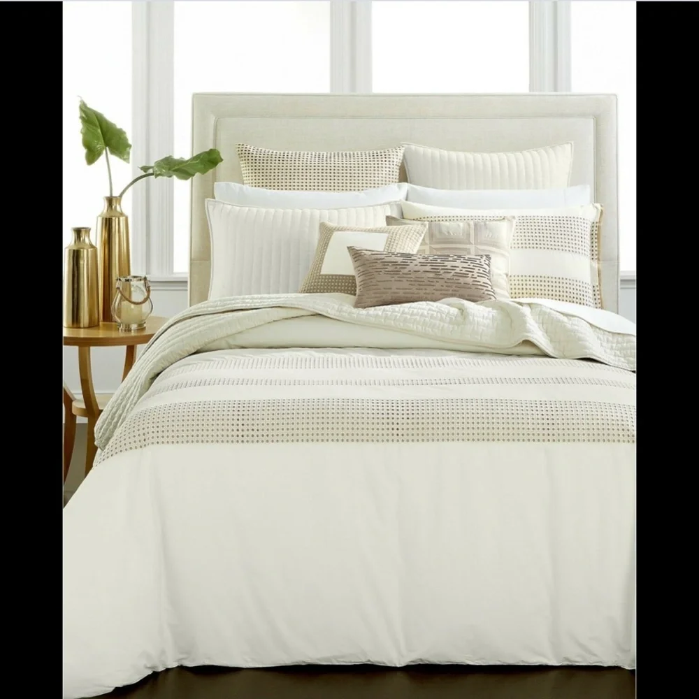 NEW Hotel Collection 100% Cotton Percale Eyelet (1) Standard Sham‎ #237